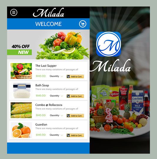 ‘Food Ordering’ Mobile App for MILADA, New York, USA Business